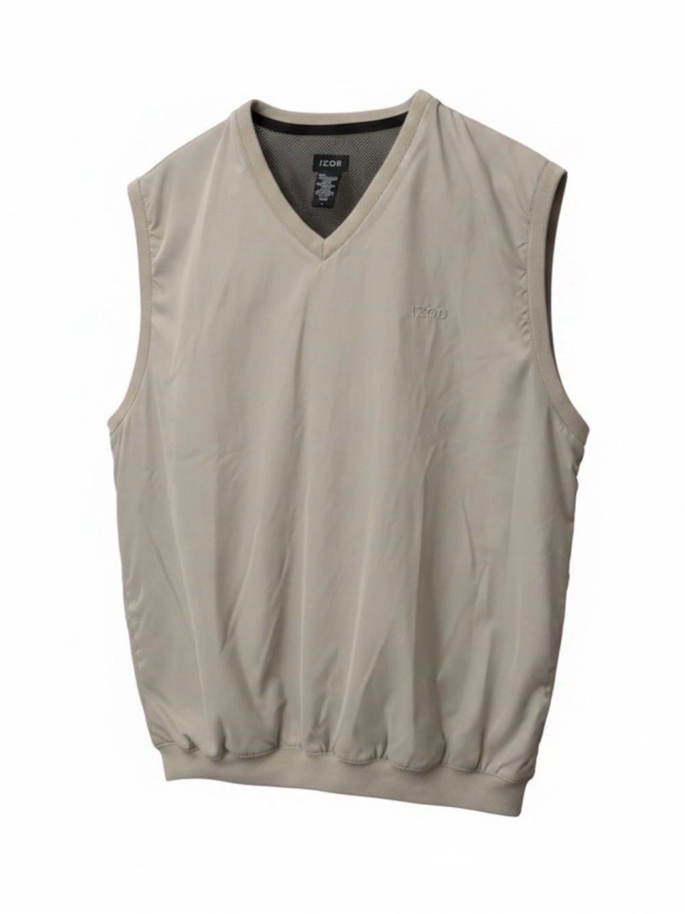 IZOD Men’s Sleeveless V-Neck Beige Golf Wind Vest - Size Large